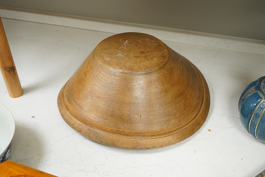 A 19th century sycamore dairy bowl, 44cm diameter